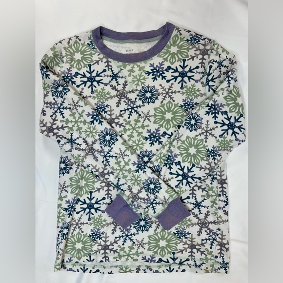 Pact Pajamas- Green and Purple Snowflakes, Lounge Jogger and Long sleeve Size M - Picture 2 of 5